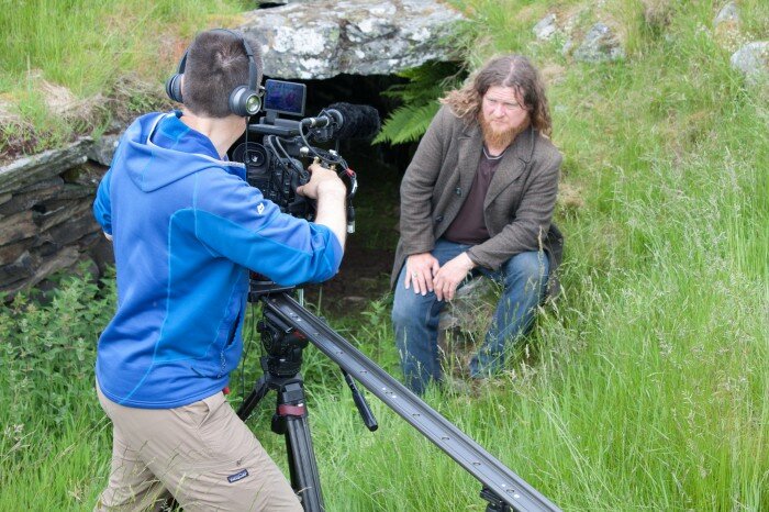 Alasdair Taylor telling the story of the Cave of the Raits.